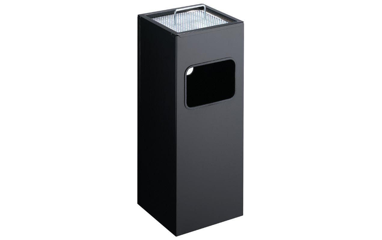 Durable Papierkorb mit Aschenbecher – 333101, 17 l, Schwarz