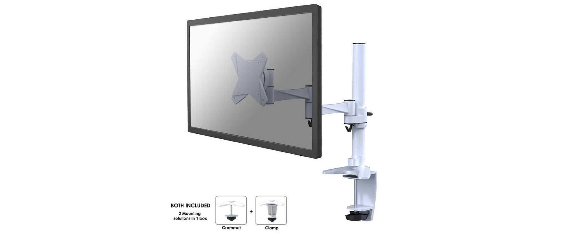 Neomounts FPMA D1330WHITE – Tischhalterung, 1, bis 30", 9 kg, drehbar, weiss