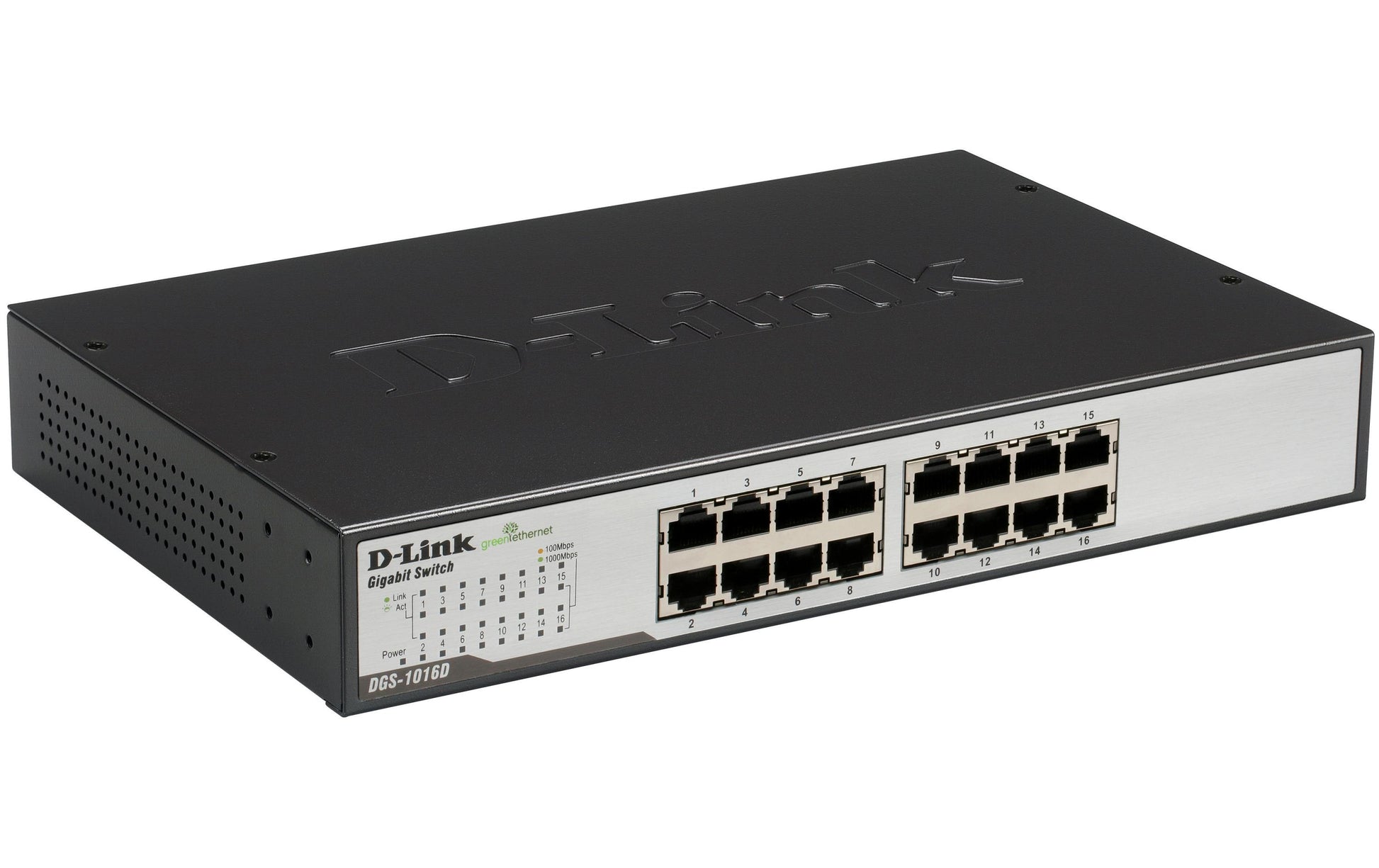 D-Link DGS-1016D – Switch (Unmanaged) – 16×GbE, 19" Rack
