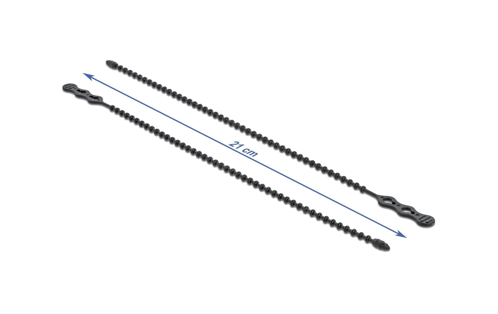 DeLOCK Kabelbinder, 4,5×210 mm, 10er-Pack, wiederverwendbar – schwarz