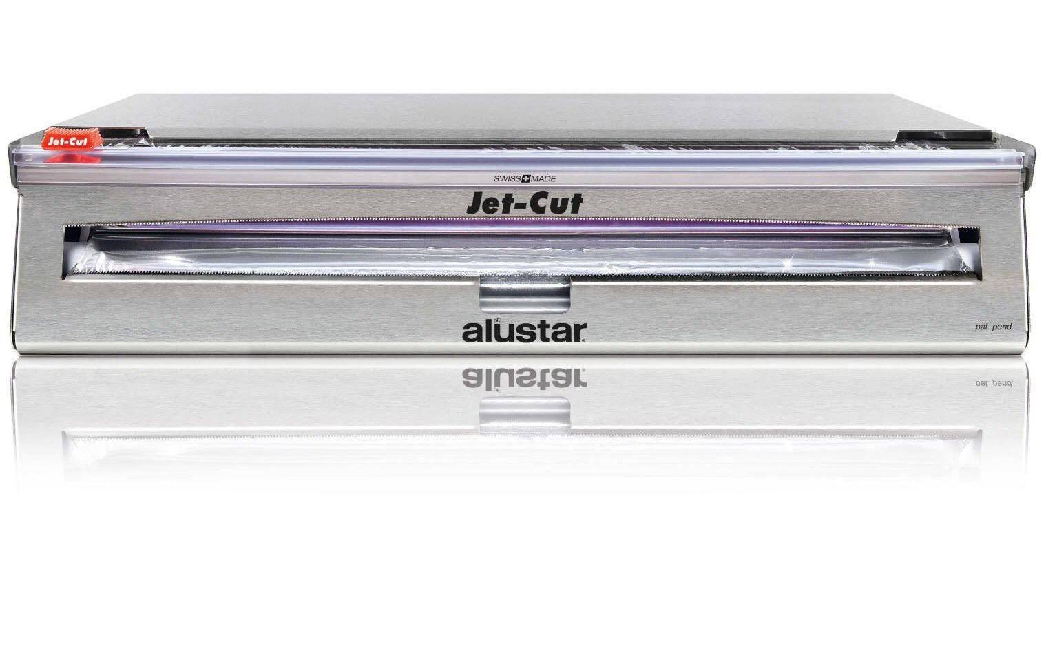 Jet-cut Utensilienhalter (wandmontiert) 51 × 17 × 12 cm, Edelstahl, Silber, inkl. 500 m + 70 m Rollen