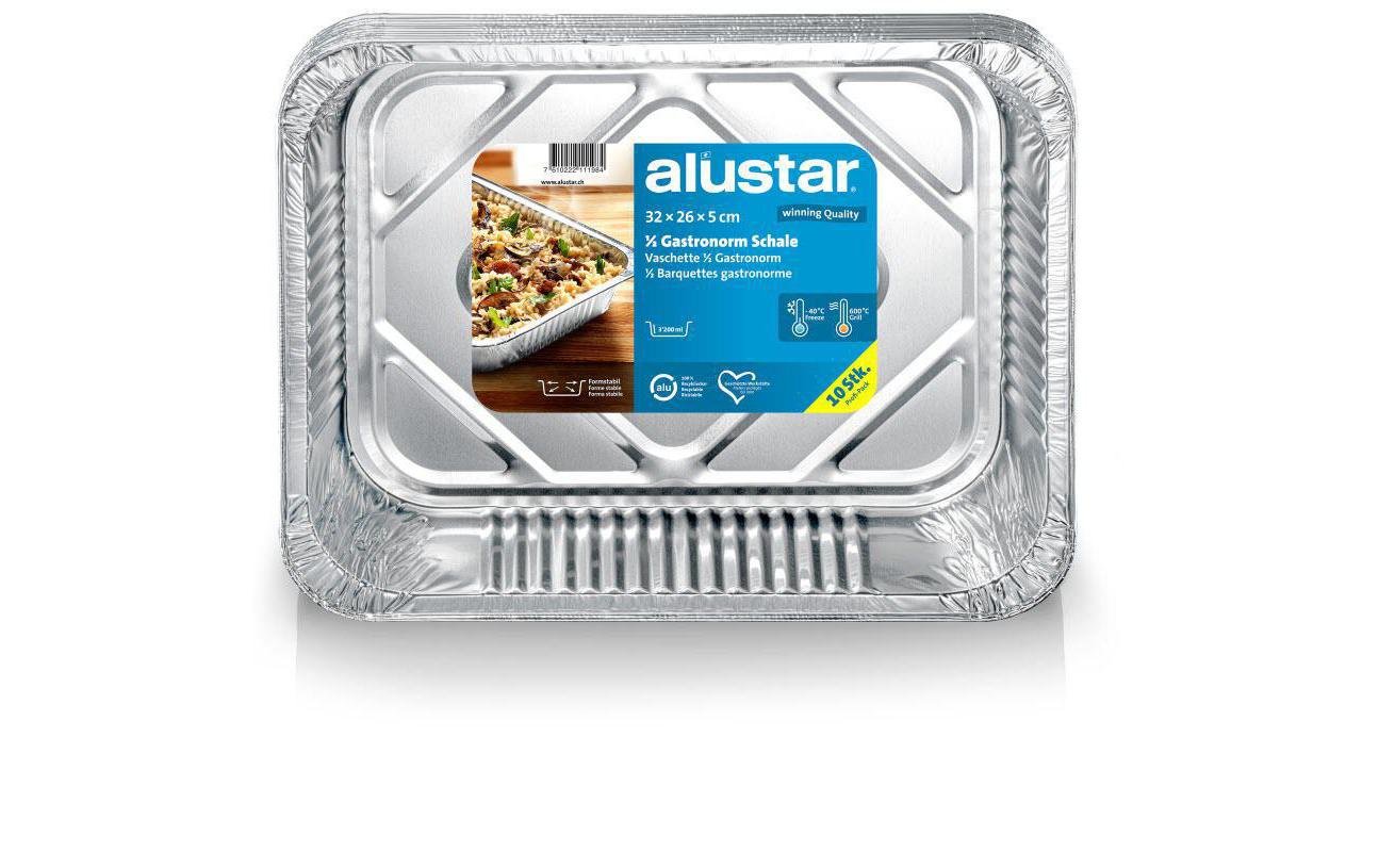 Alustar Schale, Aluminium, rechteckig – 32 × 26 × 5 cm, Silber – 10 Stk.
