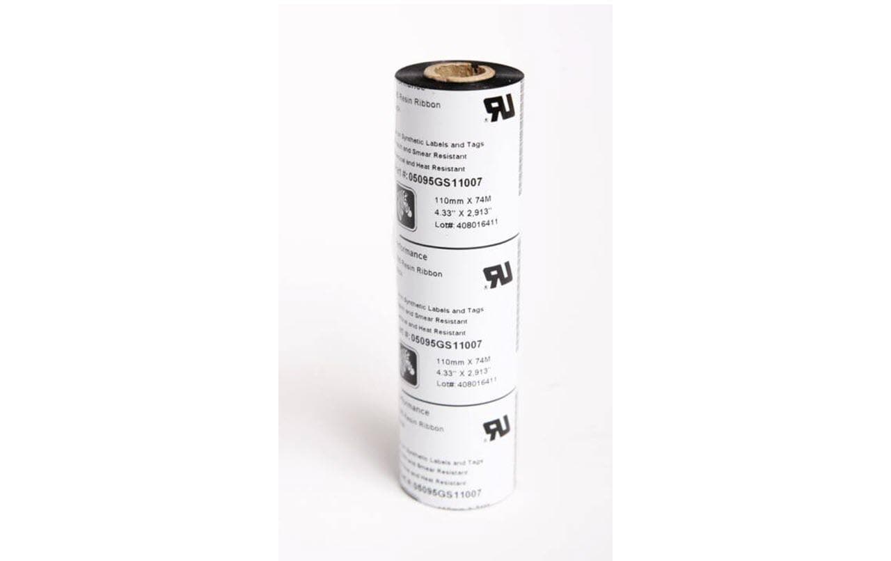 Zebra Harz Thermotransferband 110 mm × 74 m, Kern 1/2", schwarz, 1 Stk