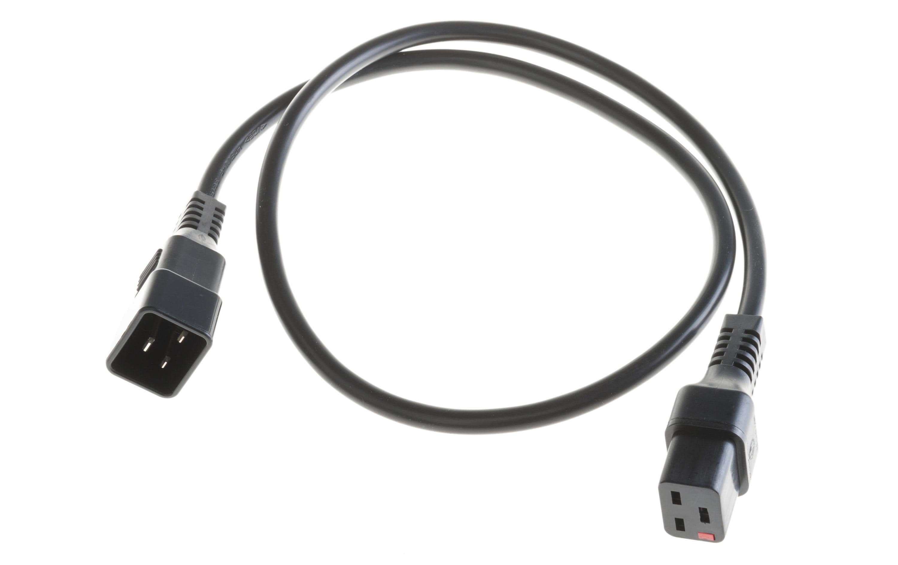 ACT IECLock Netzkabel 1 m – C19–C20, Schwarz