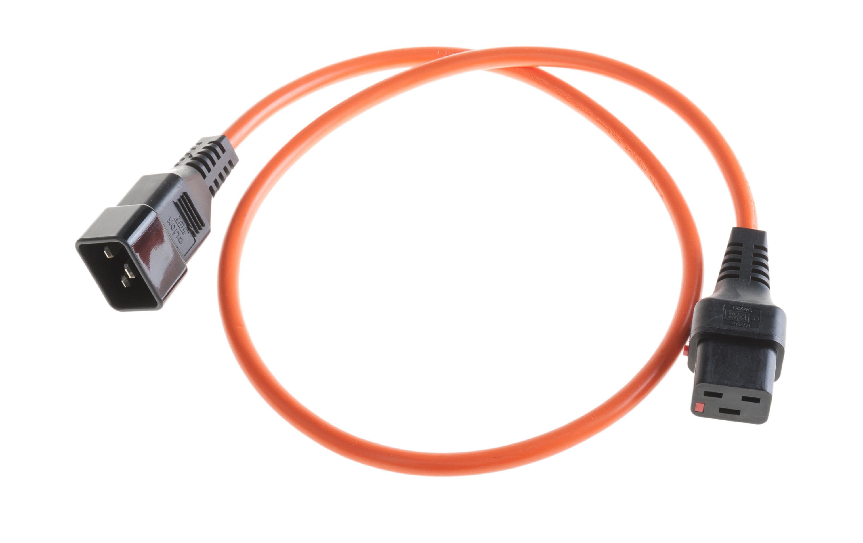 ACT IEC LOCK – Netzkabel, IEC C20 auf IEC C19, 1 m, Orange