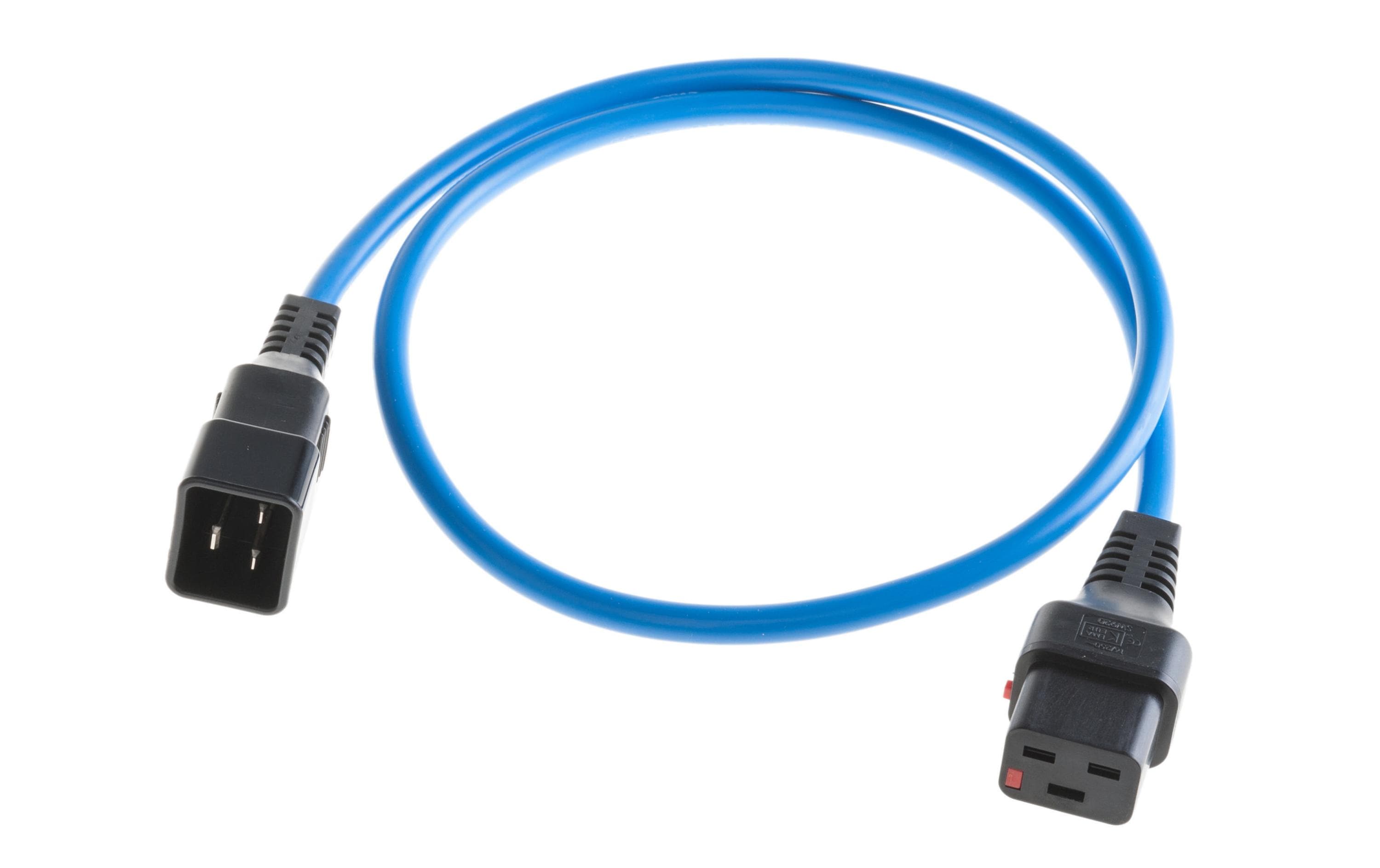 ACT IEC LOCK – Netzkabel, IEC C20 auf IEC C19, 3 m, Blau