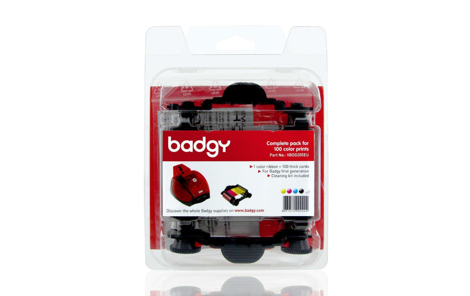 Evolis Kartendrucker-Farbband YMCKO – 100 Karten – für Badgy100/200 – CBGP0001C