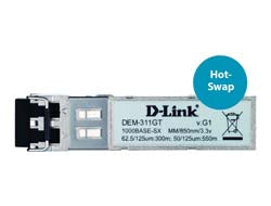 D-Link DEM-311GT – SFP-Transceiver – 1 Gbit/s, MM (LC), 850 nm, bis 550 m, metallisch