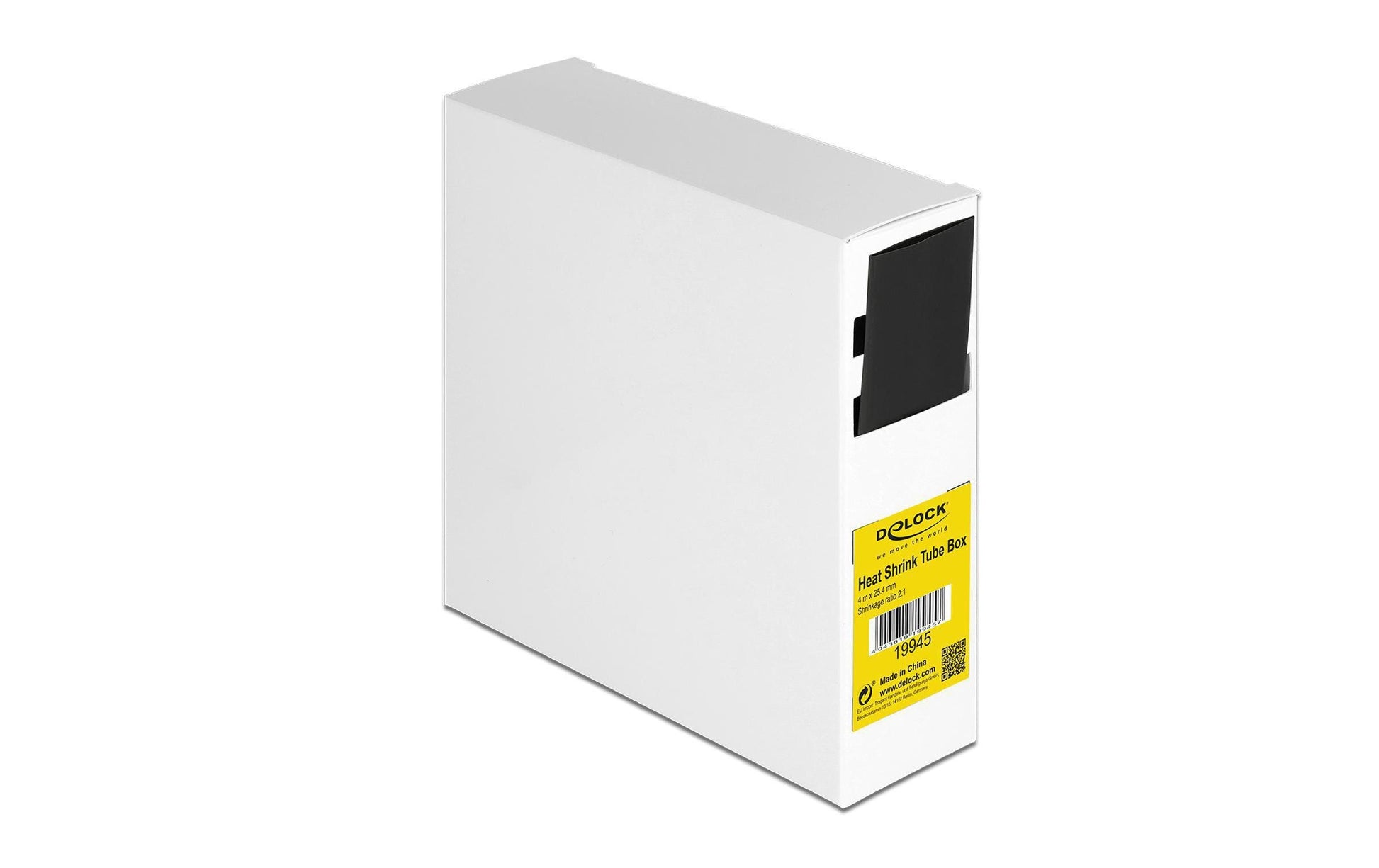 DeLOCK Schrumpfschlauch-Set, Ø 25,4 mm × 4 m – Schwarz