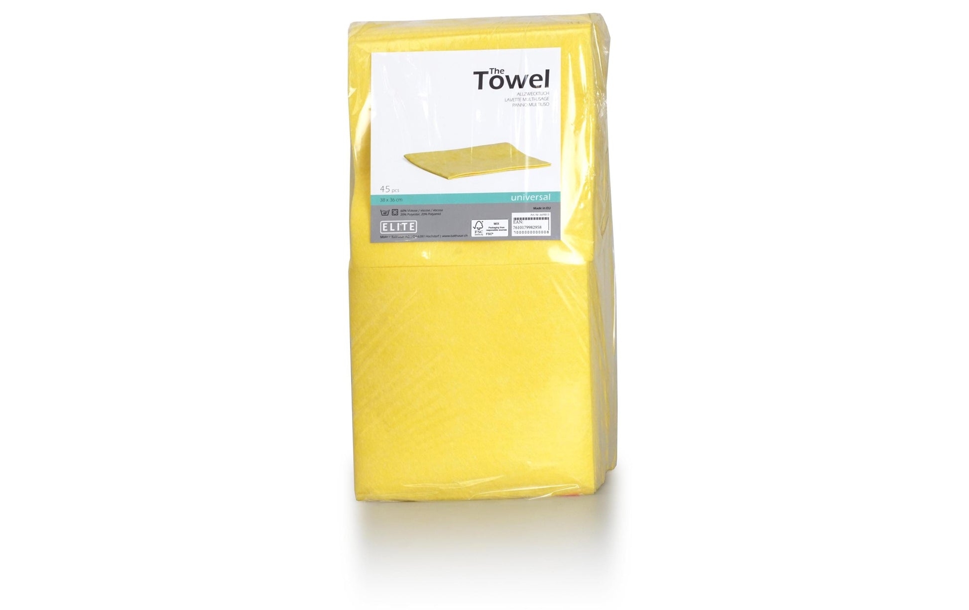 Elite Allzwecktuch – gelb – 38 × 36 cm – Polyester – 45er-Set