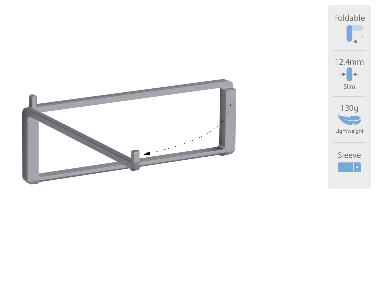 Rain Design mBar Pro Laptop-Ständer – bis 15", faltbar, Aluminium – Grau