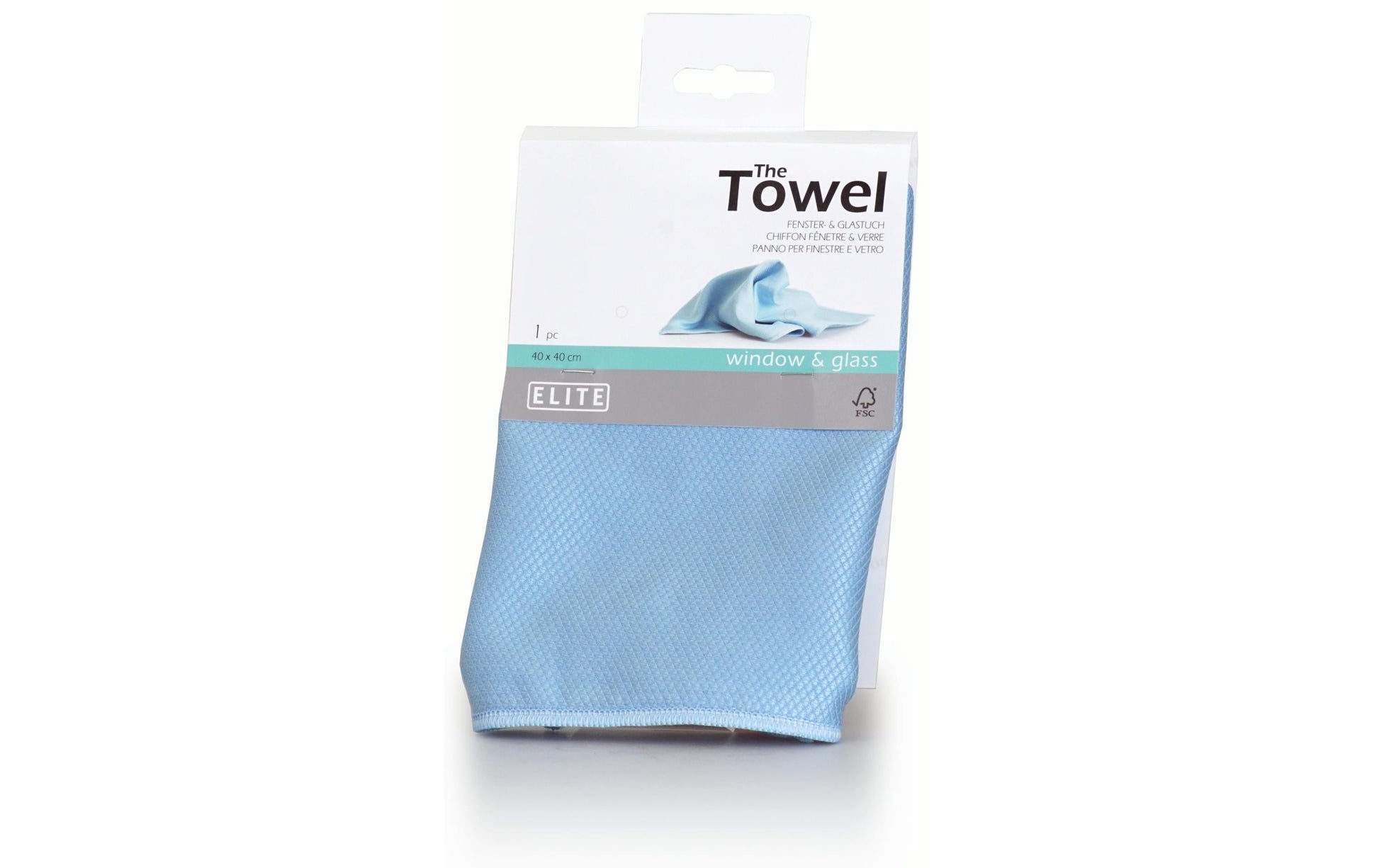 Elite Fensterreinigungstuch – Blau – 40 × 40 cm – Mikrofaser – 1 Stk.