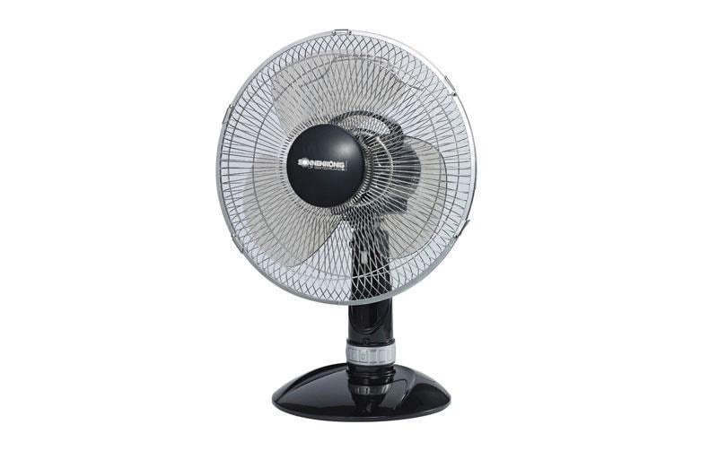 Sonnenkönig Tischventilator – 34 cm, 3 Stufen, oszillierend, 40 W, 48 dB(A), Schwarz
