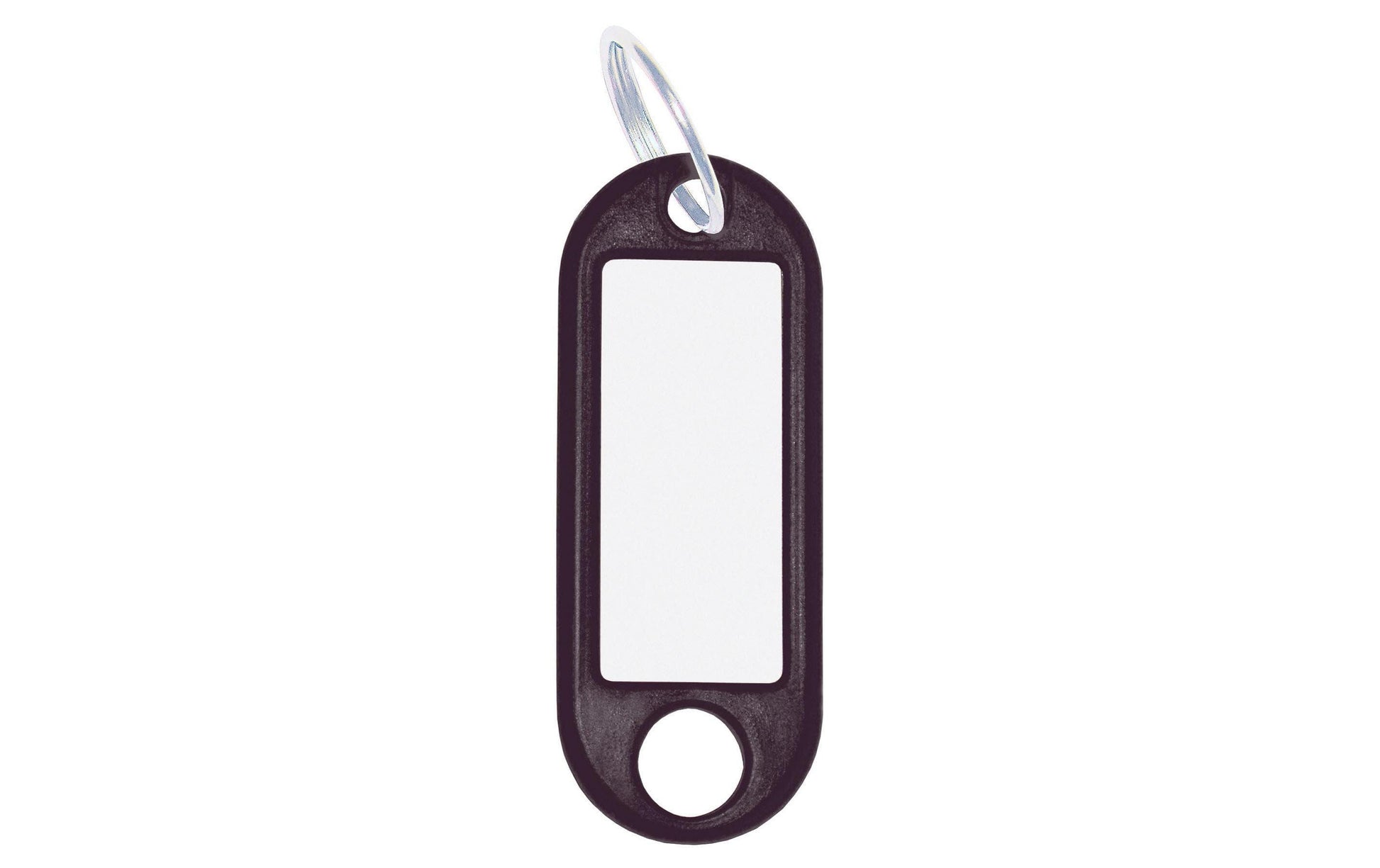 Wedo Schlüsselanhänger – auswechselbares Etikett, mit Ring, Kunststoff, schwarz, 21 × 52 mm, 100er-Pack