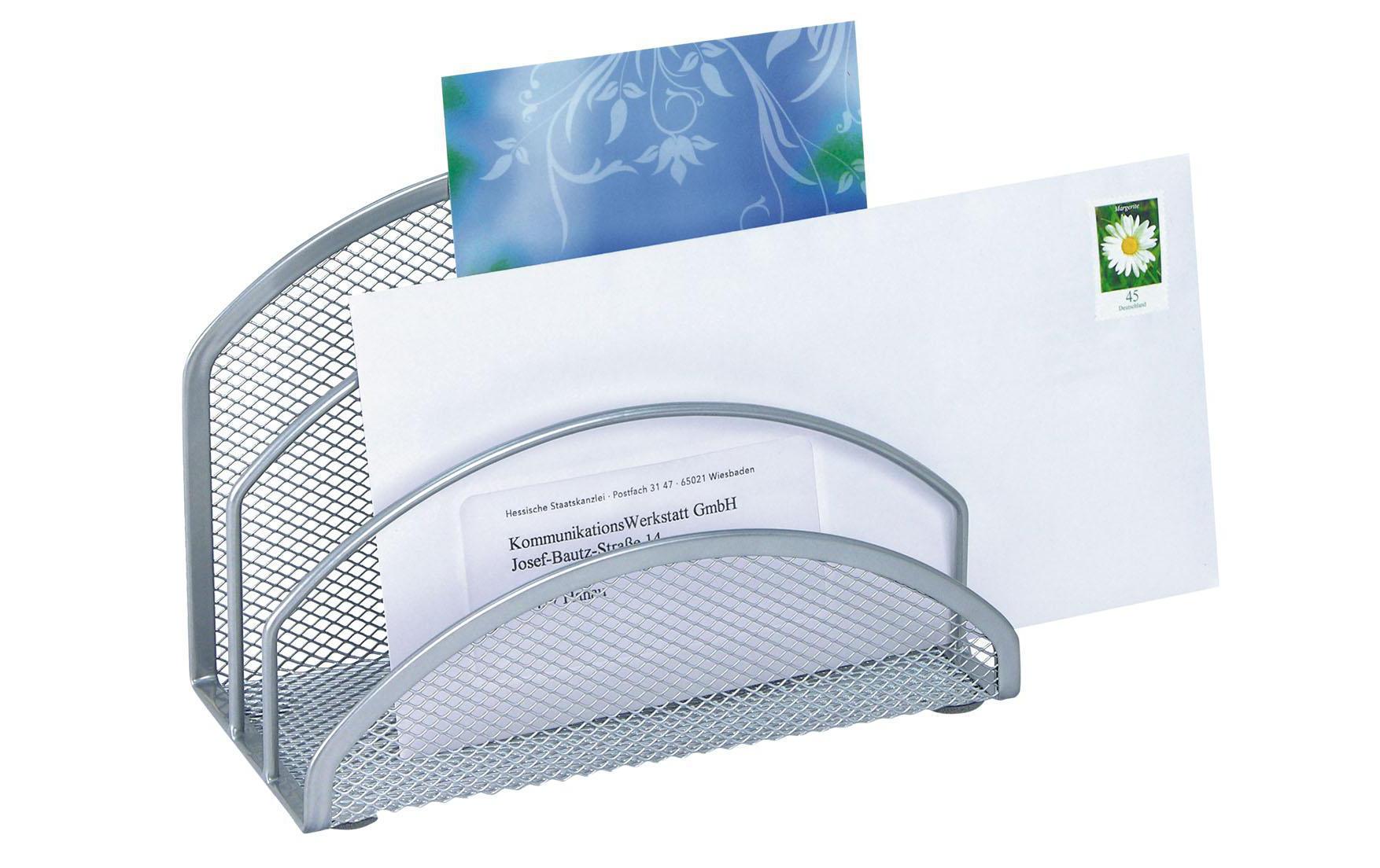 Wedo Office – Briefständer, 3 Fächer, Metall (Draht), Silber, 180 × 132 × 85 mm