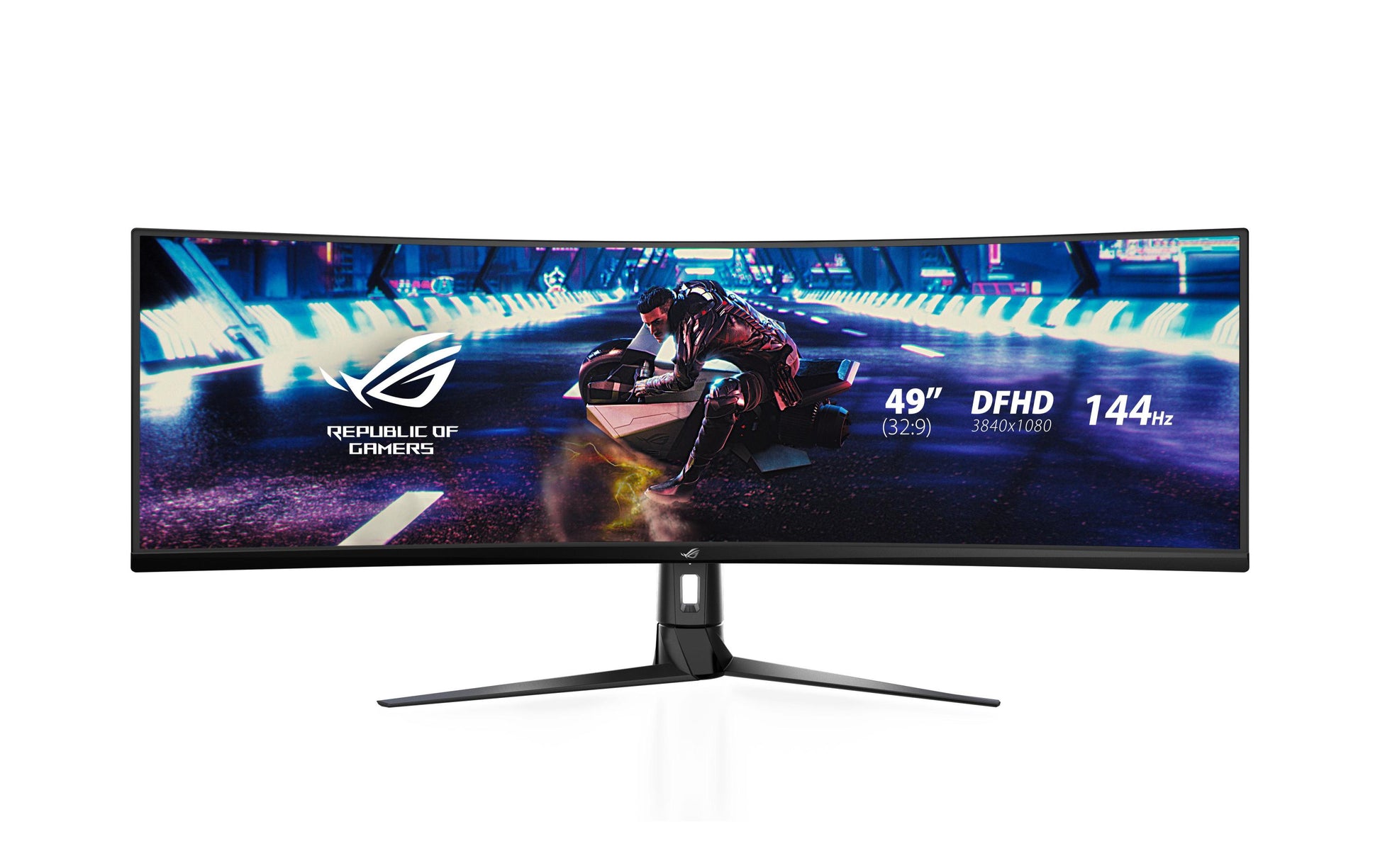 ASUS ROG Strix XG49VQ – Monitor, 49", VA, 144 Hz, 450 cd/m², Gebogen, VESA 100 × 100, Schwarz