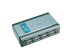D-Link DUB-H4 USB-Hub – USB 2.0, 4× USB-A, für Windows/Mac