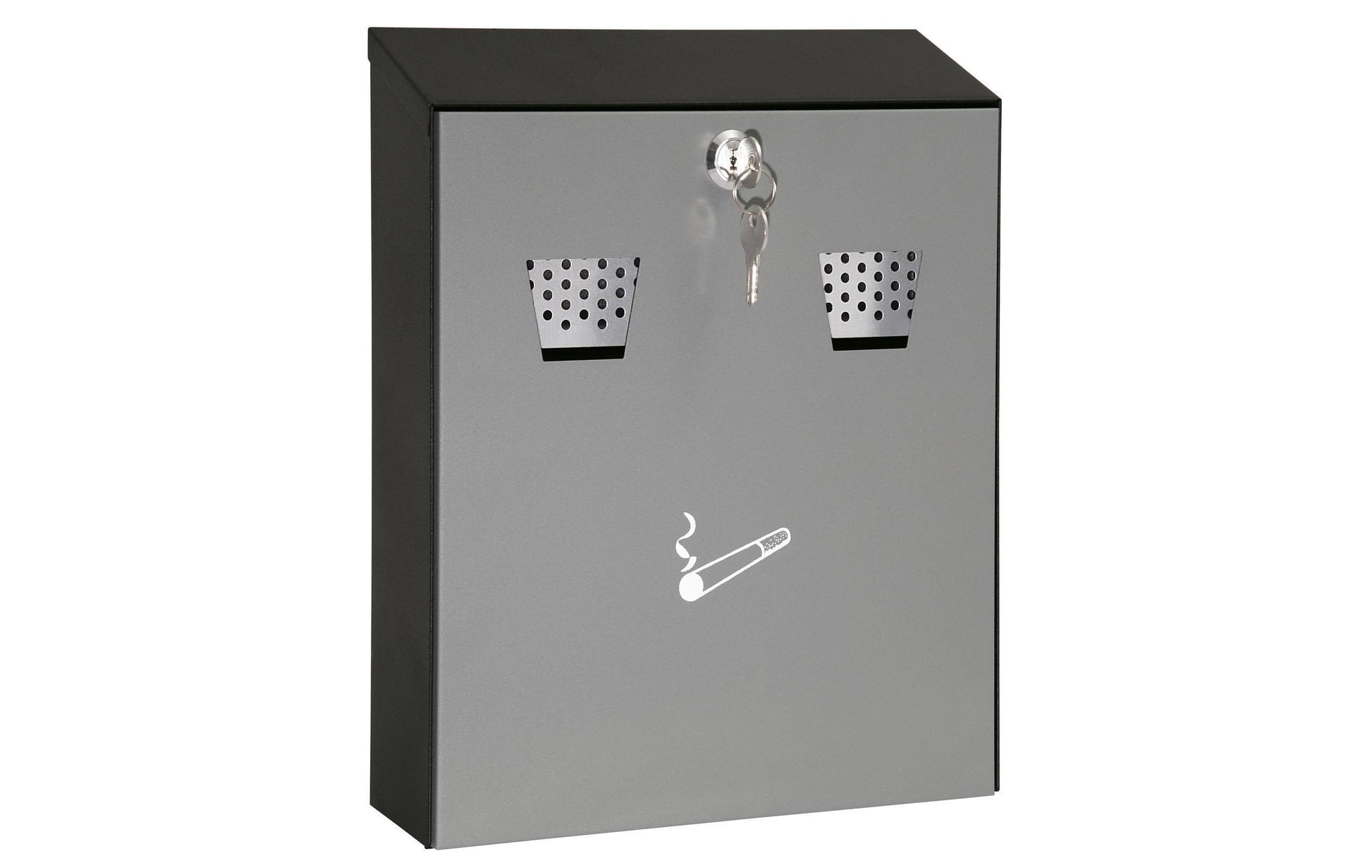 Wedo Wandaschenbecher Compact – 3,1 l – Stahl, rechteckig – schwarz/grau