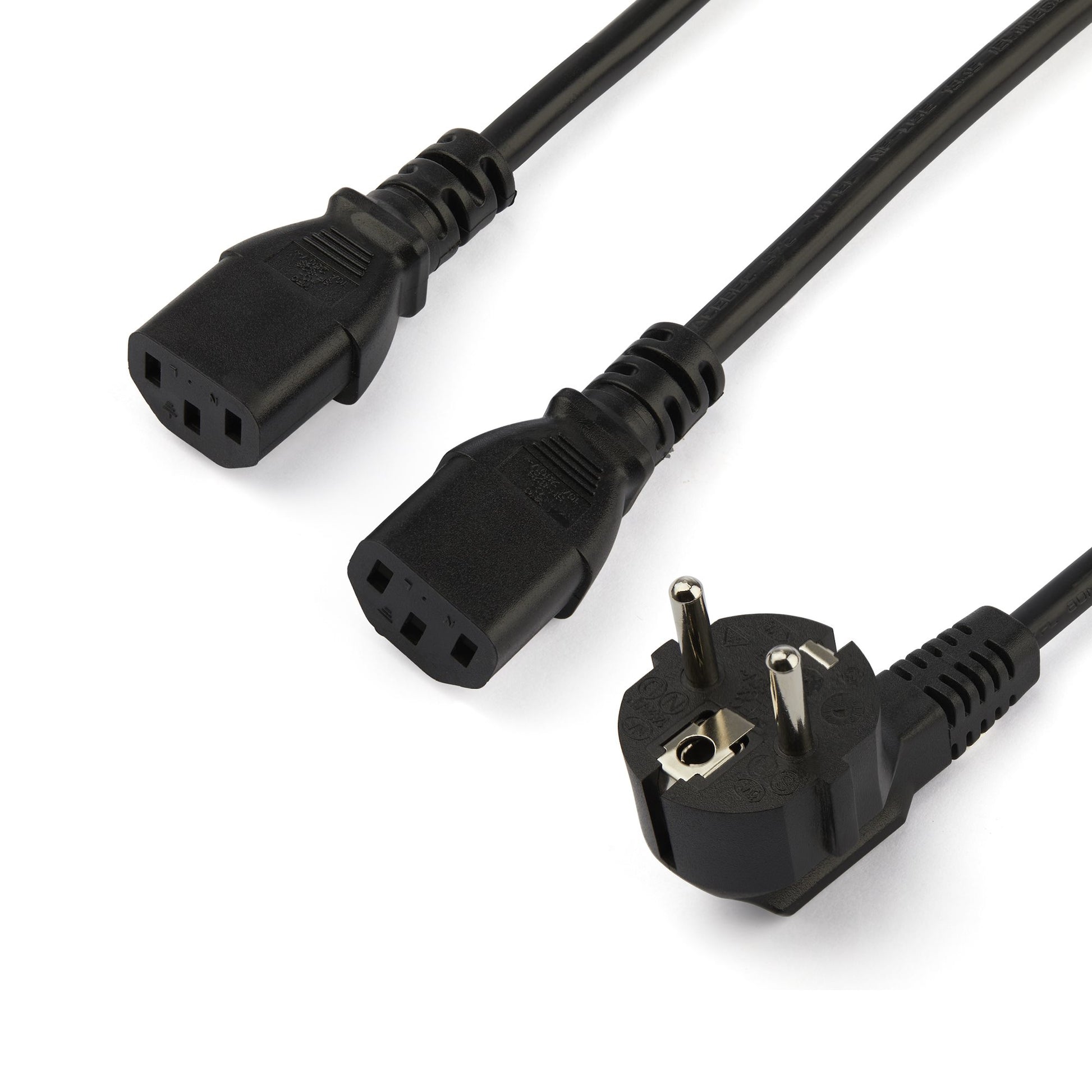StarTech.com Netzkabel, Schuko auf 2× IEC C13, 2 m
