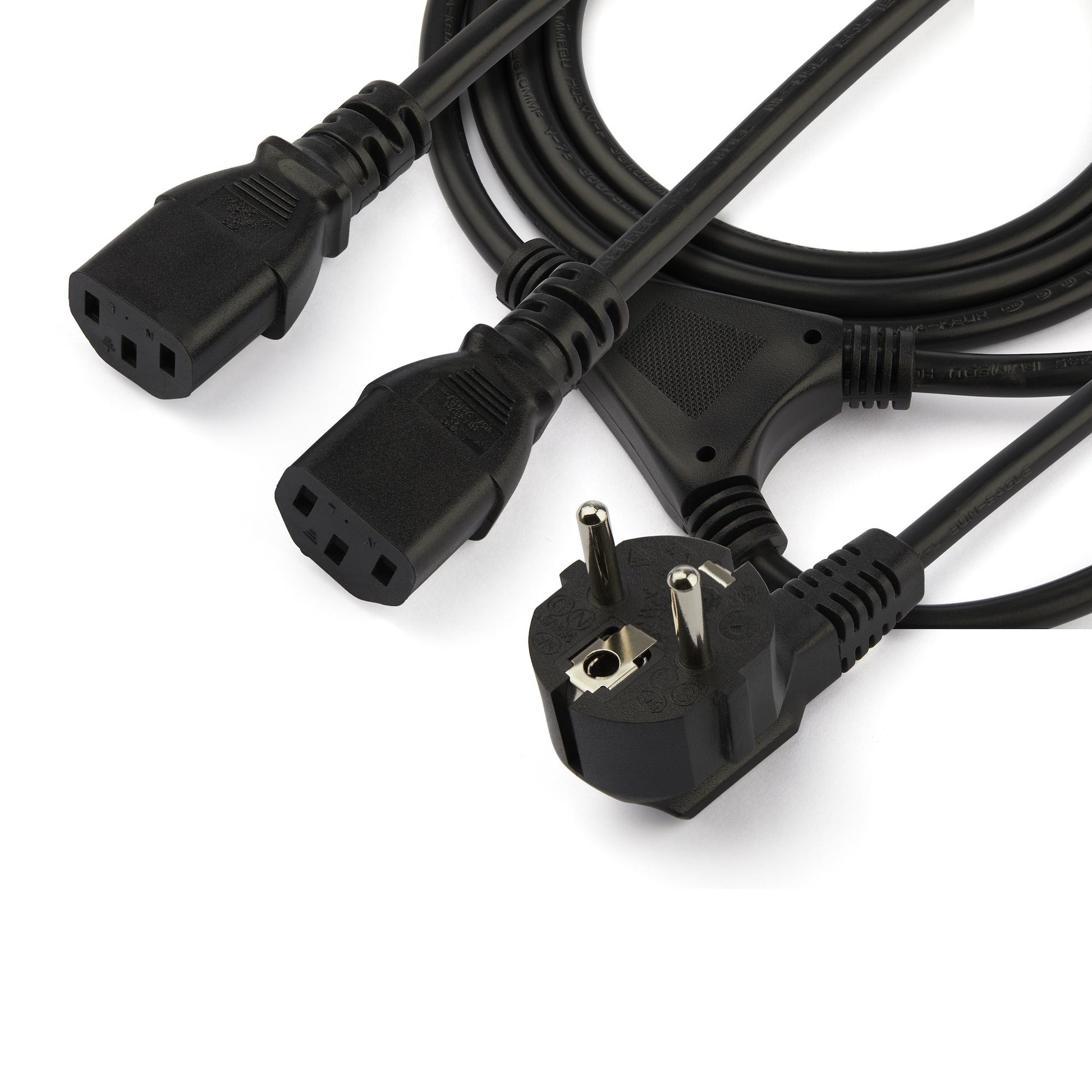 StarTech.com Netzkabel, Schuko auf 2× IEC C13, 2 m
