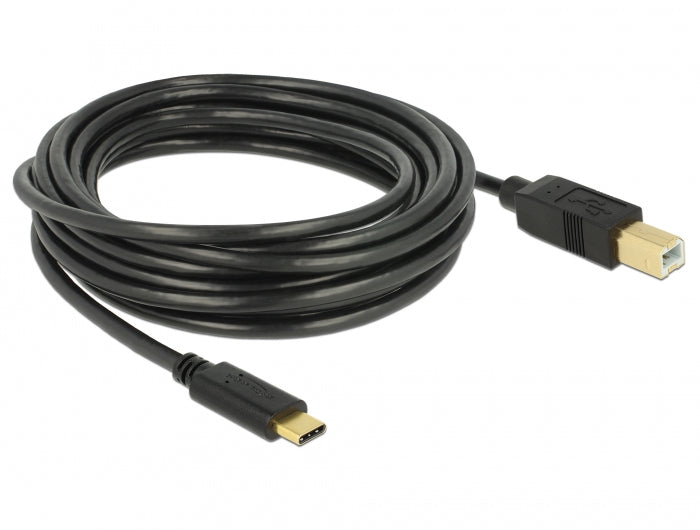 DeLOCK USB-C auf USB-B Kabel – USB 2.0 (480 Mbit/s) – 4 m – Schwarz