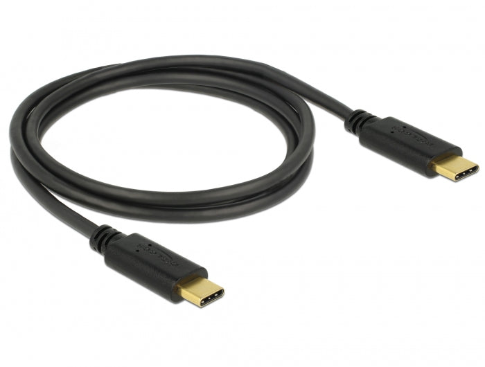 DeLOCK USB-C auf USB-C Kabel – USB 2.0 (480 Mbps) – 1 m – E-Marker – Schwarz