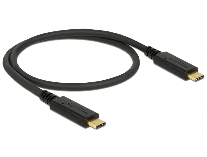 DeLOCK USB-C auf USB-C Kabel – USB 3.2 Gen 2 (10 Gbit/s) – 0,5 m – Schwarz