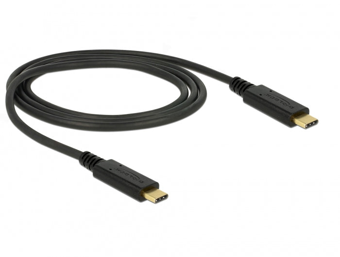 DeLOCK USB-C auf USB-C Kabel – USB 3.2 Gen 2 (10 Gbit/s) – 1 m – Schwarz