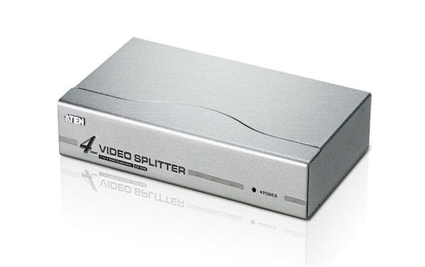 ATEN VS94A – VGA Splitter, 1× VGA Eingang / 4× VGA Ausgang, 1920 × 1400, 30 m, aktiv, 350 MHz, externes Netzteil