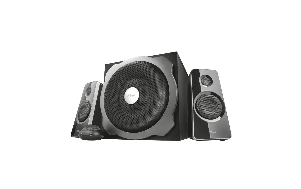 Trust Tytan, Set – PC-Lautsprecher-Set – 2.1, 60 W, mit Holz-Subwoofer, 3,5 mm Klinke, Schwarz