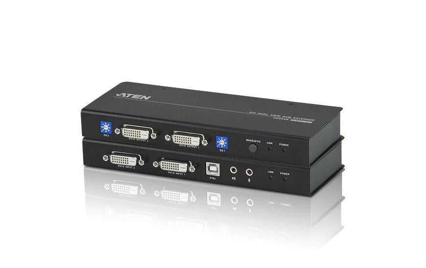 ATEN CE604 – KVM-Extender-Set DVI, Dual-View – 1920 × 1200, Audio, RS-232, bis 60 m