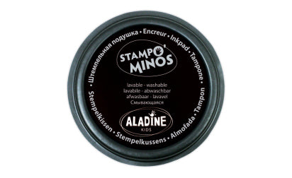 Aladine – Motivstempel-Set – Dinosaurier, 10 Motive sortiert, schwarzes Stempelkissen Ø 80 mm