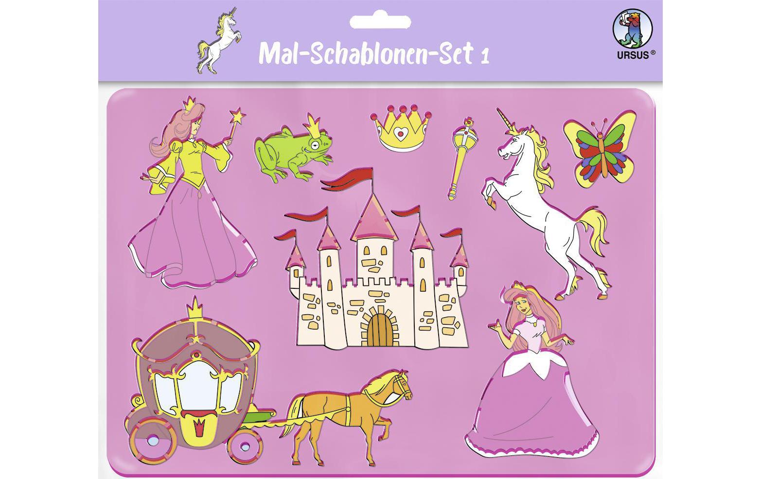 URSUS Malschablone, Prinzessin, 18,9 × 26,8 cm, Mehrfarbig