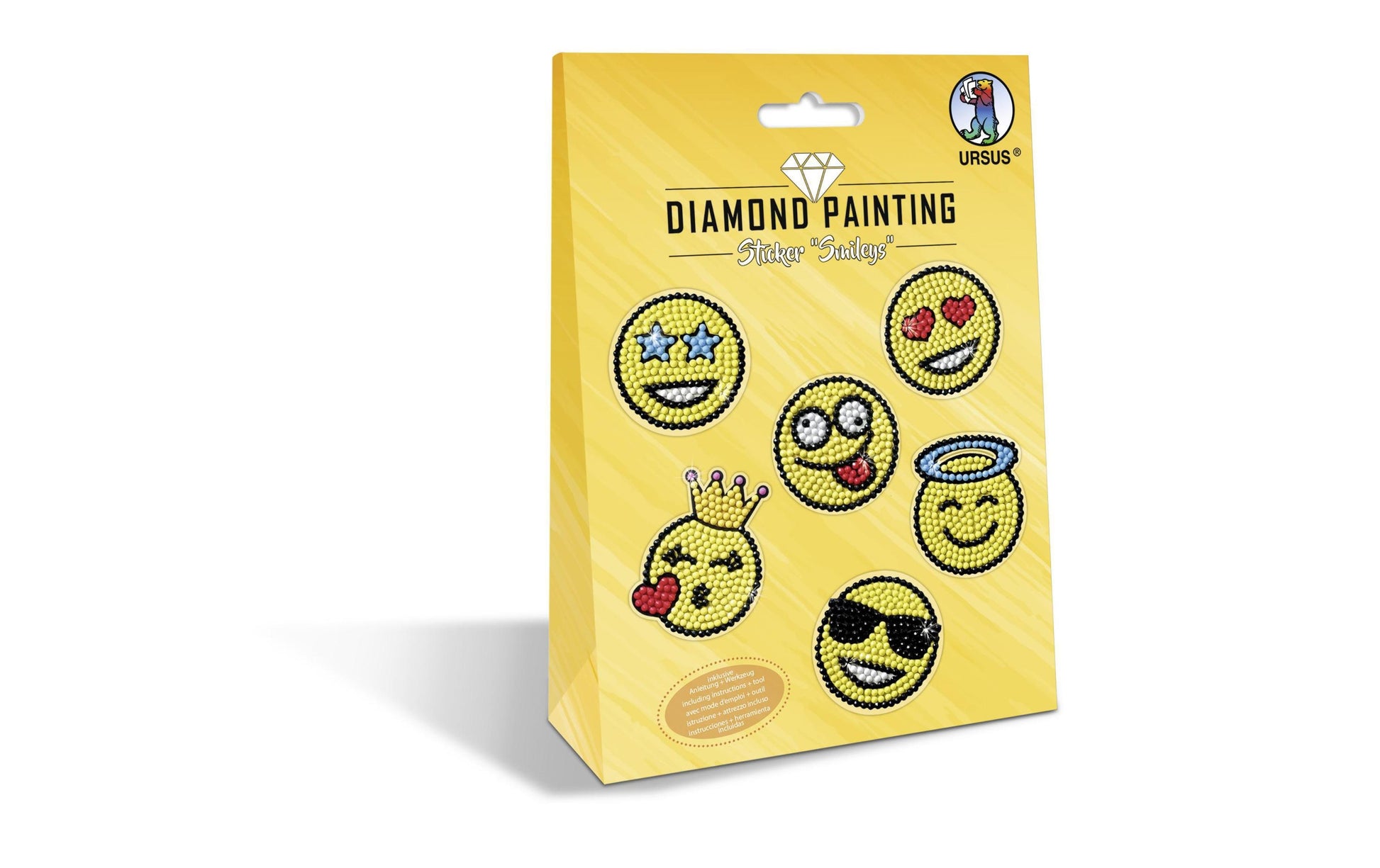 URSUS Sticker, Smileys, gelb, 6 Stk