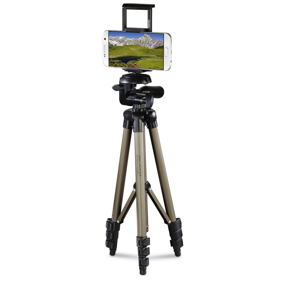 Hama 106 3D Stativ – bis 106 cm, 0,5 kg – für Smartphone/Tablet – Champagner