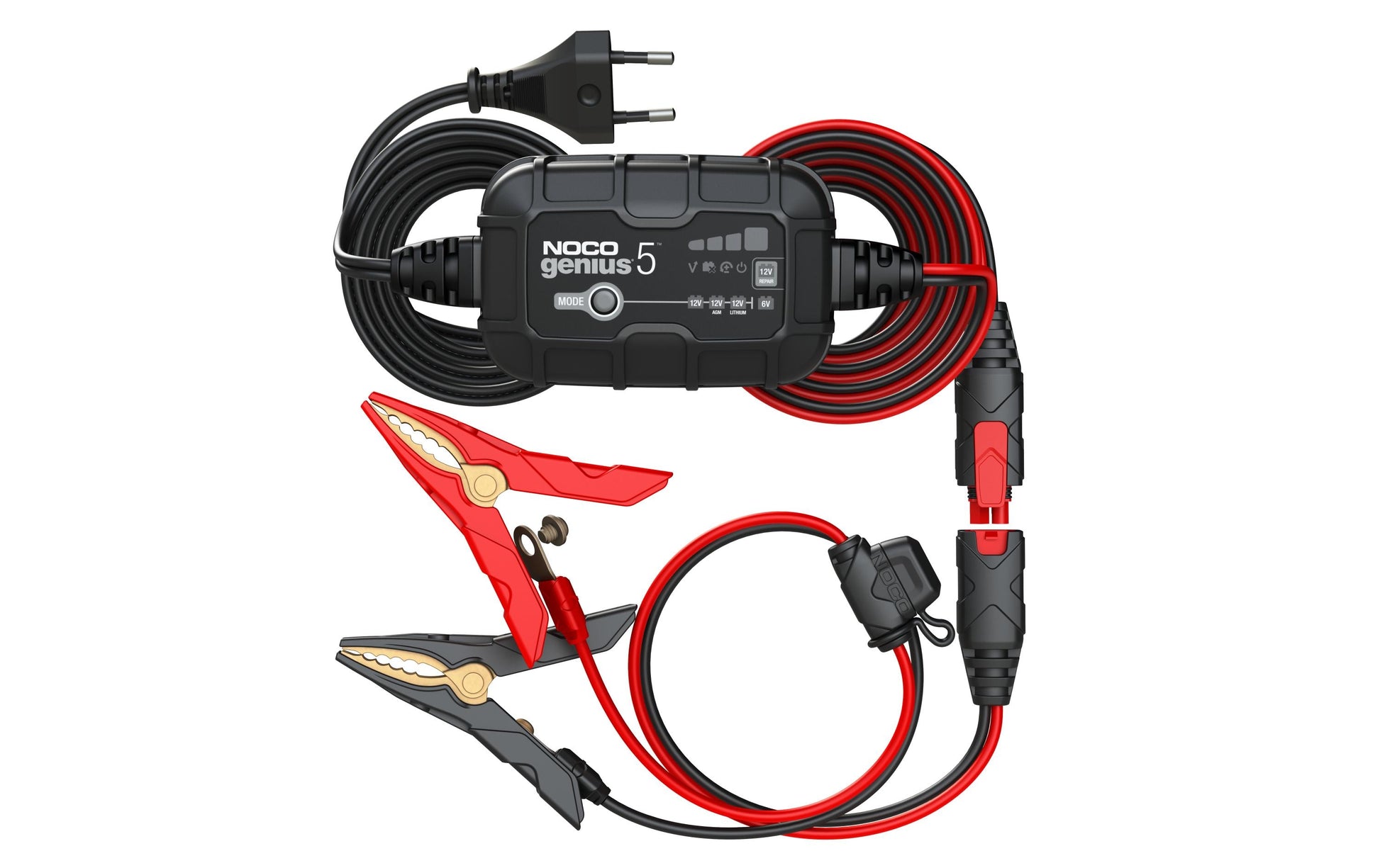 Noco GENIUS 5 Batterieladegerät 6 V/12 V, 5 A – für Blei (Pb) Batterien – Erhaltungsladung, IP65