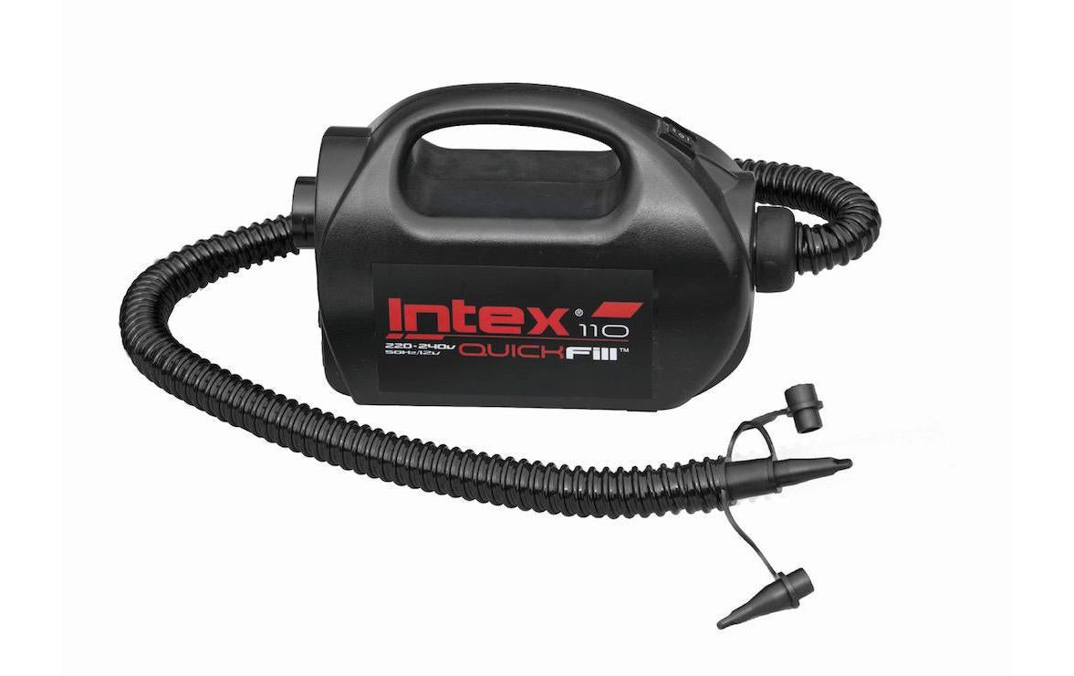 Intex Elektrische Luftpumpe – 220–240 V, 12 V (Zigarettenanzünder), Bostonventil – Schwarz