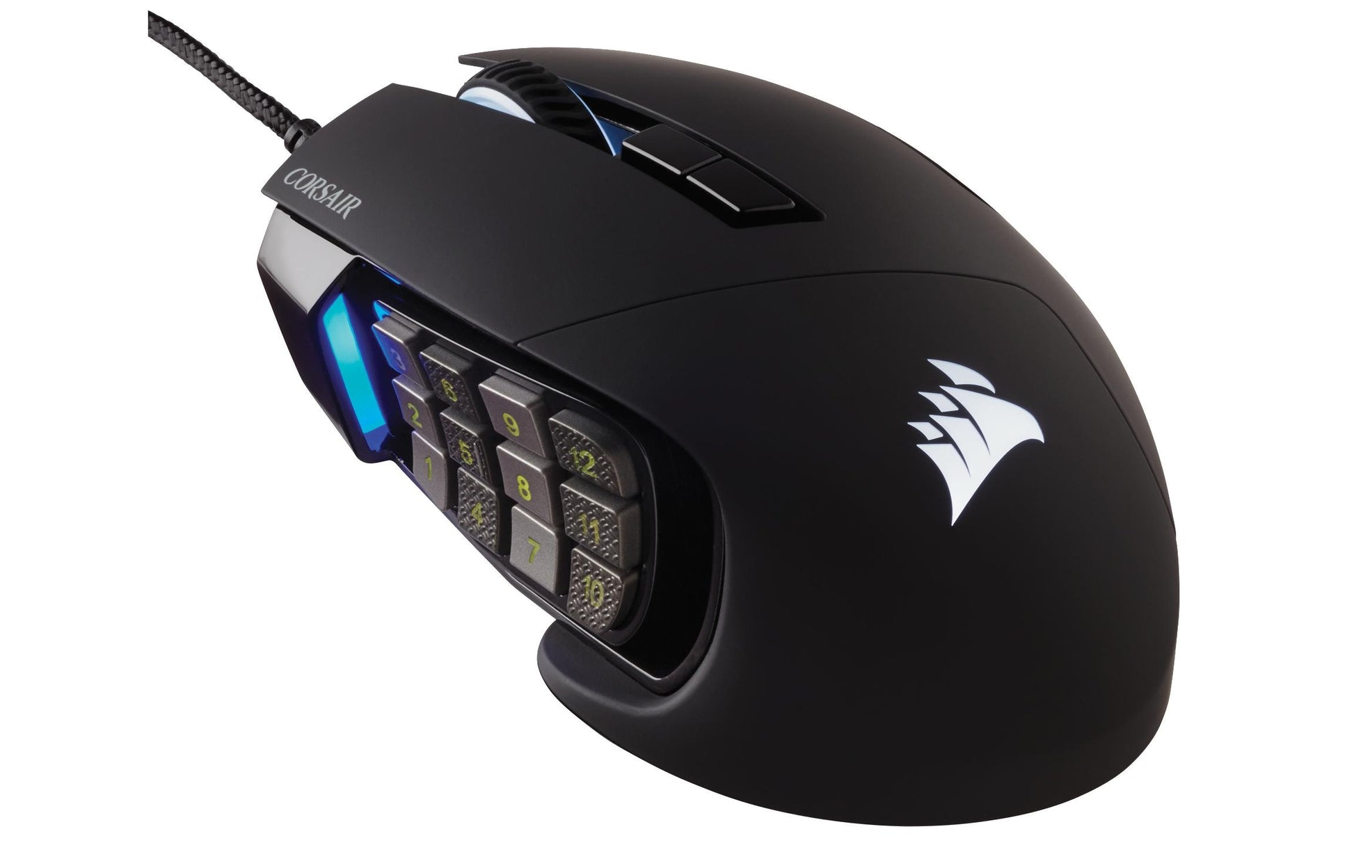 Corsair SCIMITAR RGB ELITE Gaming-Maus – kabelgebunden, 1'000 Hz, 17 Tasten, für Rechtshänder, schwarz
