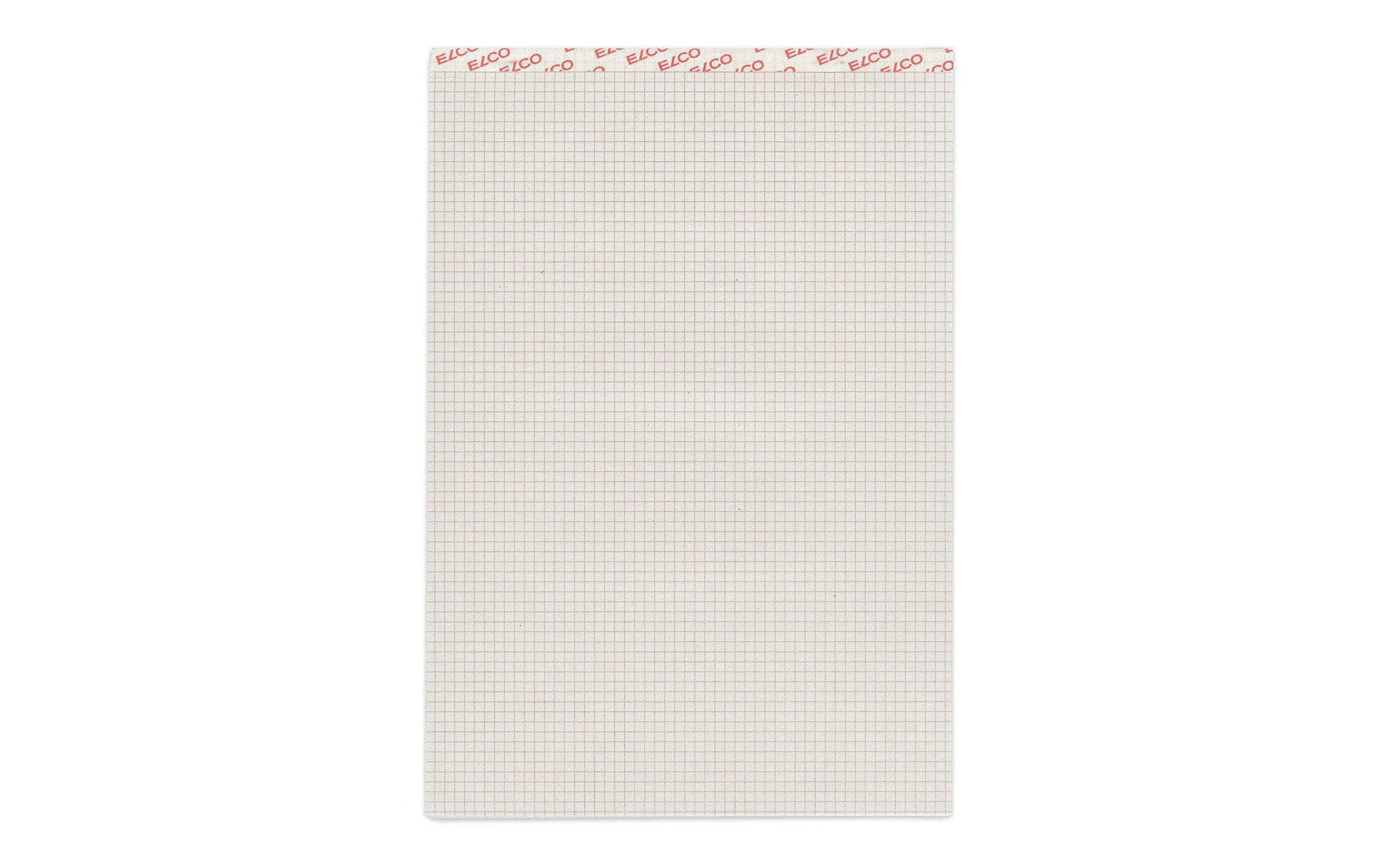 Elco Notizblock – A4 – 4 mm kariert – 100 Blatt – 65 g/m², grau, 5 Stück