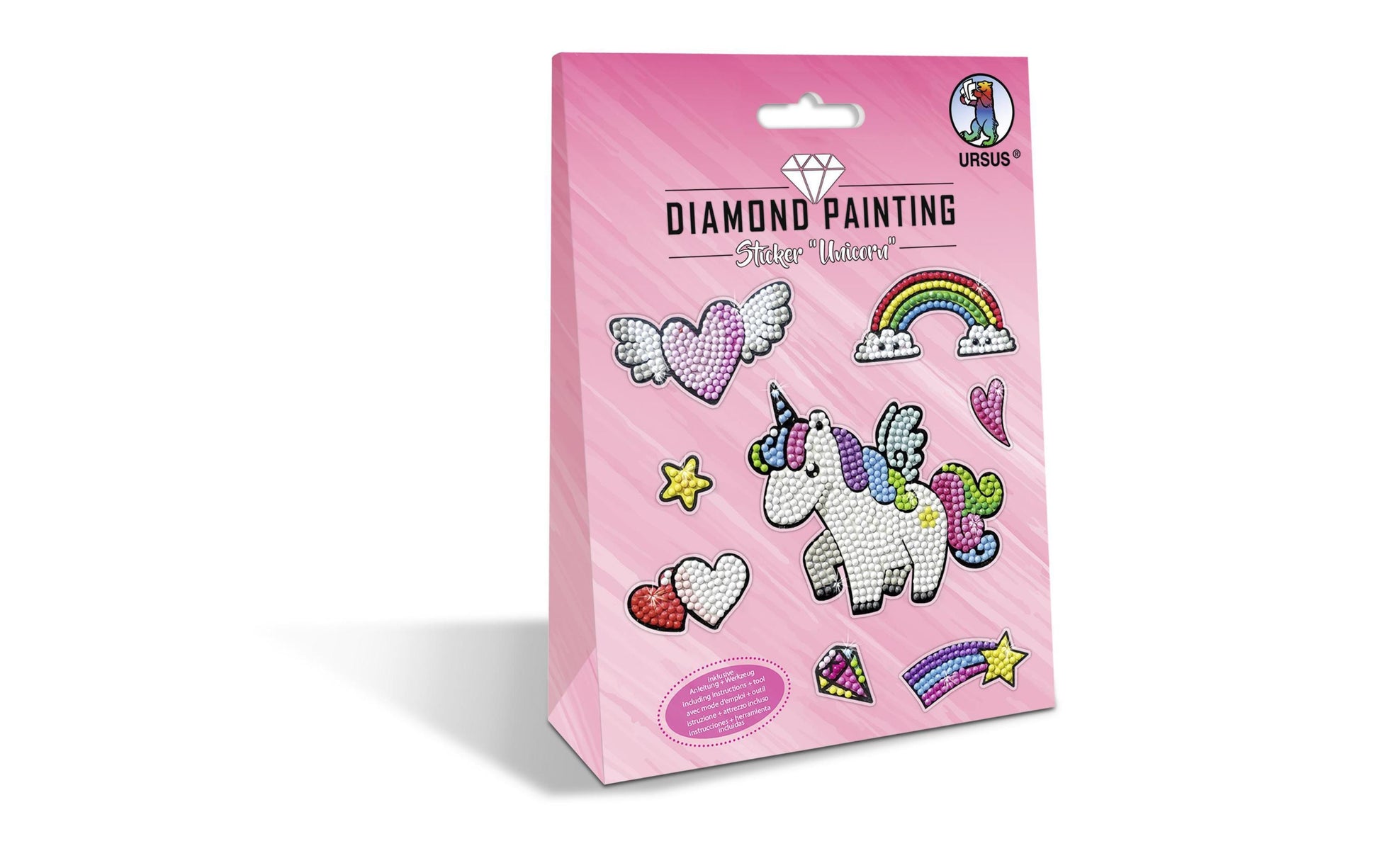 URSUS Sticker/Etiketten, Einhorn, mehrfarbig, 8 Stk