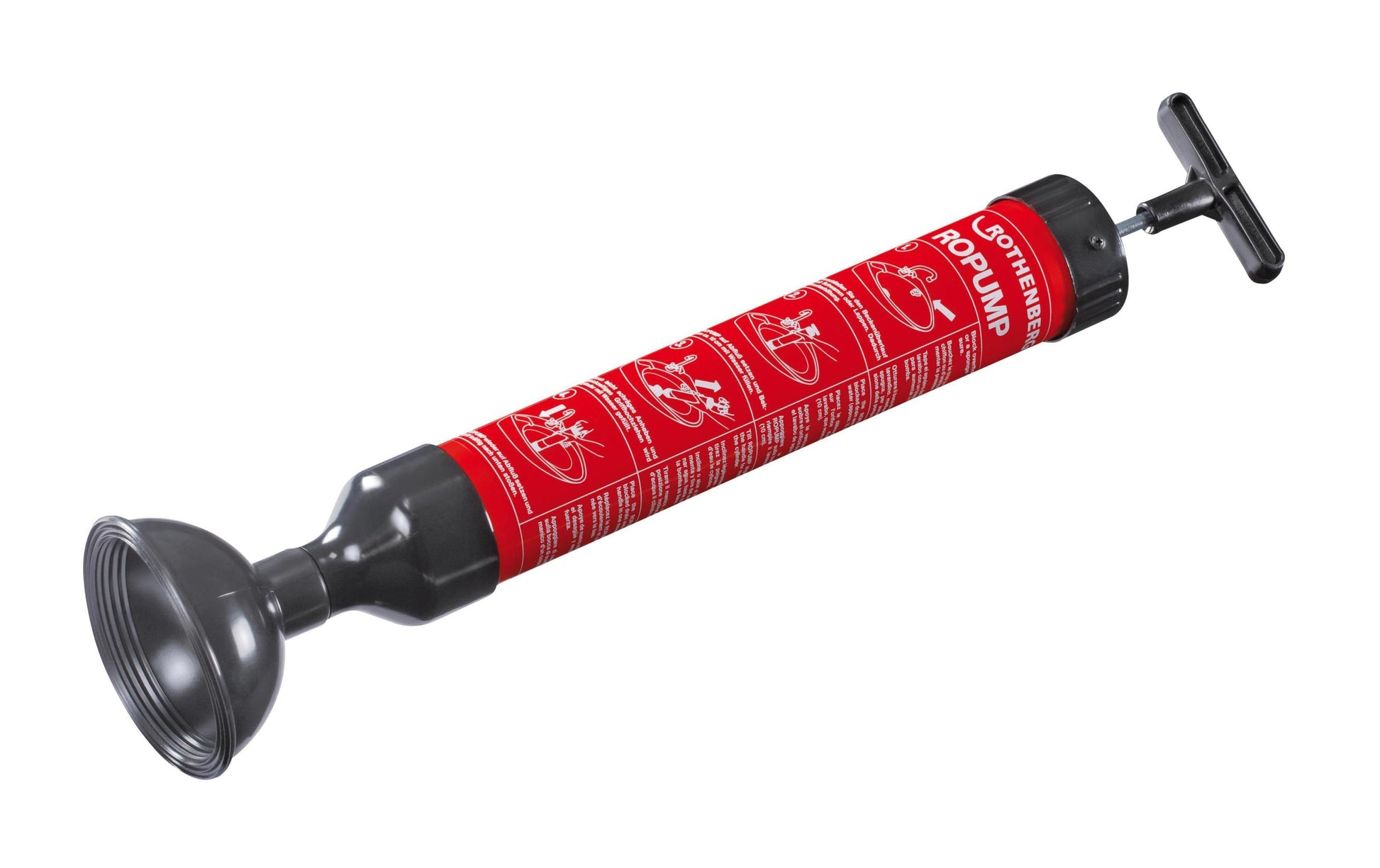Rothenberger RoPump – Abflussreiniger – für Siphon, schwenkbare Glocke, Rot