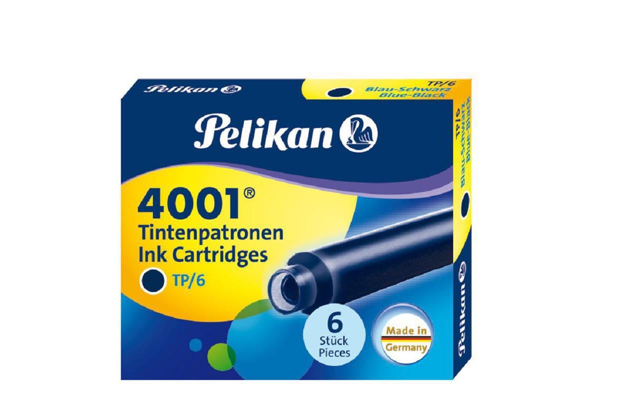 Pelikan Tintenpatronen 4001 – Blau-Schwarz, geruchsarm, 6 Stk.