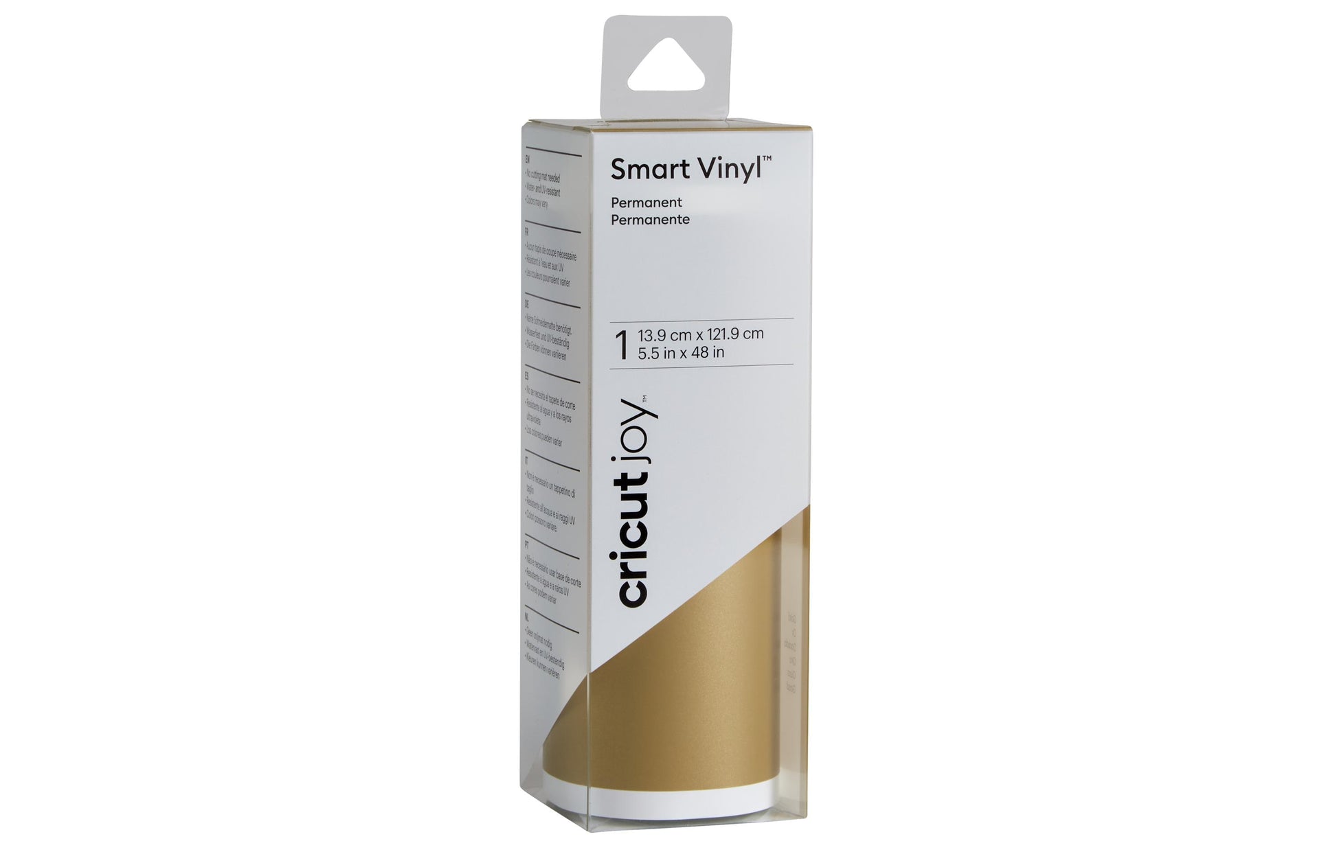 Cricut Glänzende Vinylfolie – Gold – 13,9 × 121,9 cm – für Cricut Joy Schneideplotter