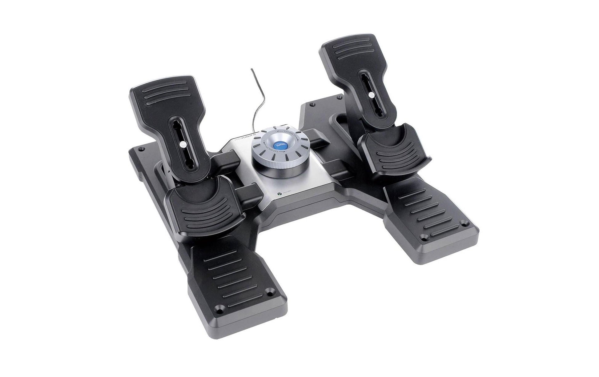 Logitech G Saitek Pro Flight Rudder Pedale – Maus – Kabelgebunden (USB‑A), Schwarz/Silber