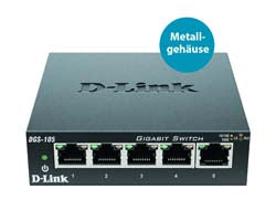 D-Link DGS-105 – Switch – 5×GbE, L2, Schwarz