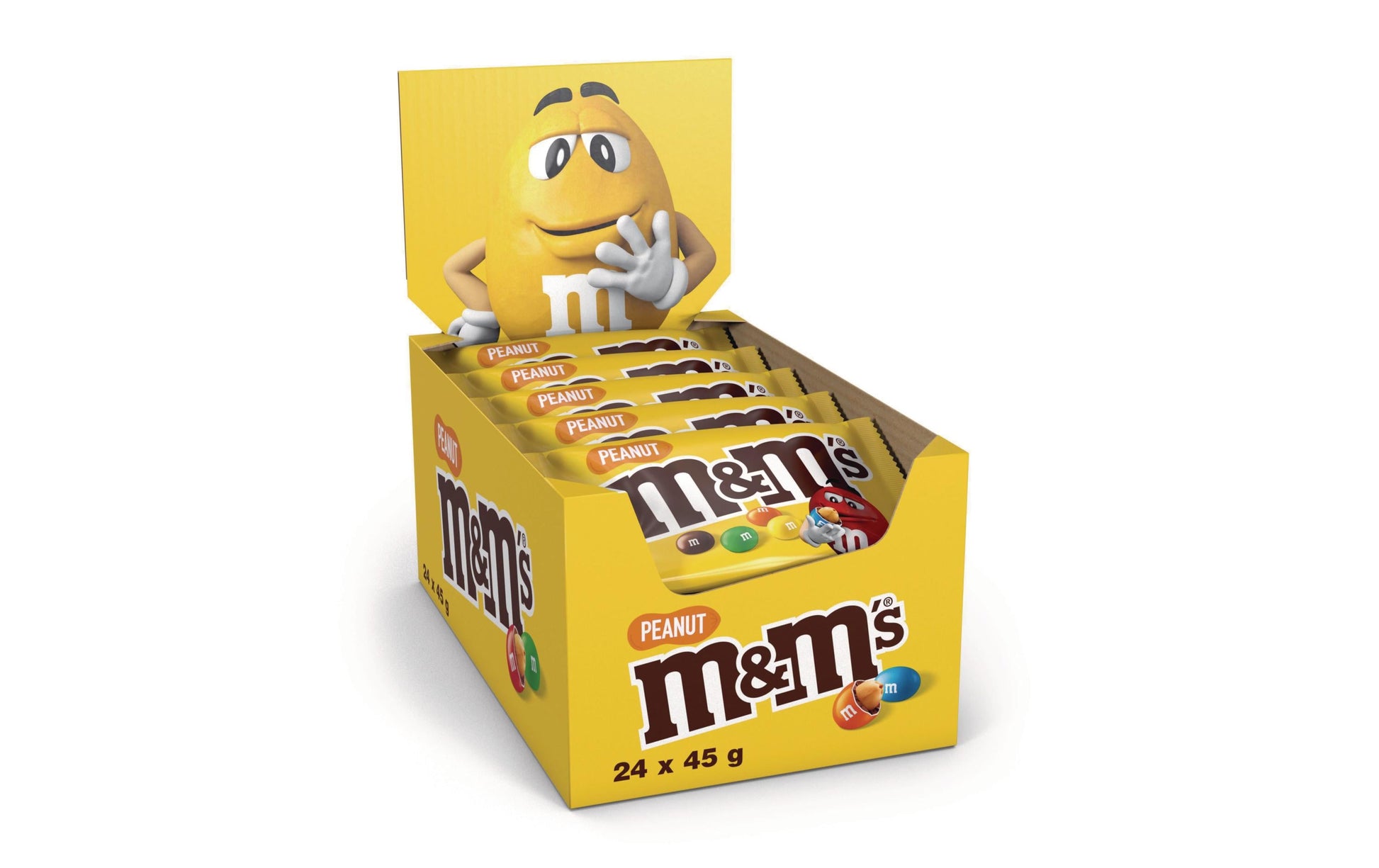 Mars Incorporated M&M's Schokolinsen – Erdnuss, Milch, 48% Kakao, Geschenkbox, 24 × 45 g (1,08 kg)
