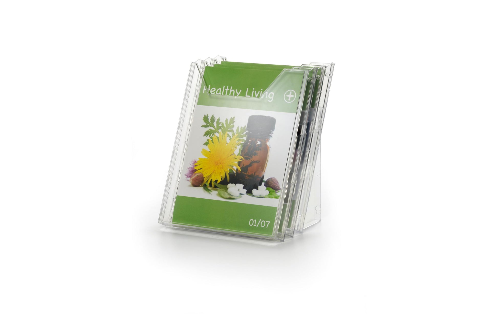 Durable Wandprospekthalter A4 – für Wand- und Tischanwendung – transparent – Combiboxx Set L