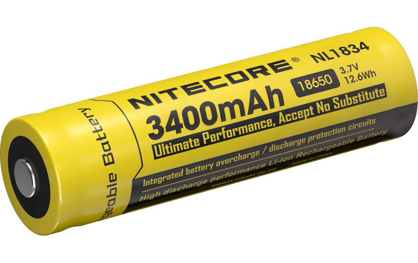 Nitecore 18650 Akku, Li-Ion, 3400 mAh, 3,7 V – 1 Stk.