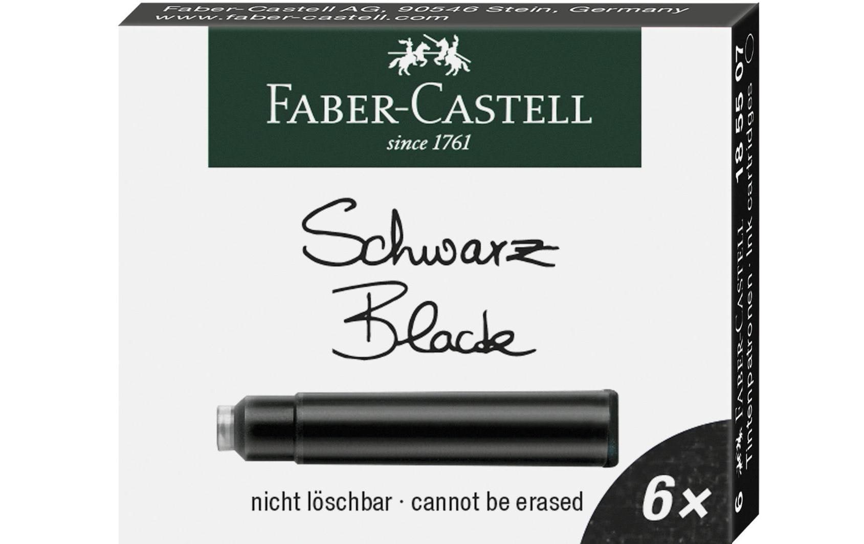 Faber-Castell Füllhalter-Patronen – Schwarz, 6er-Pack