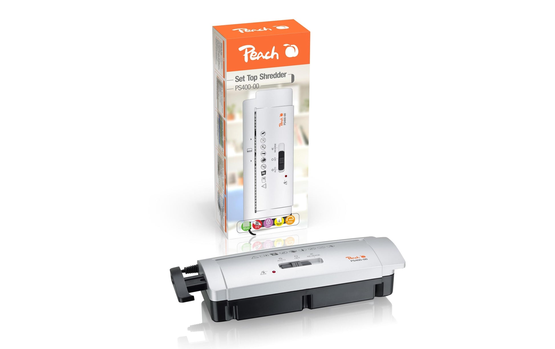Peach PS400-00 Aktenvernichter – Streifenschnitt, P-1, 6 mm, 6 Blätter